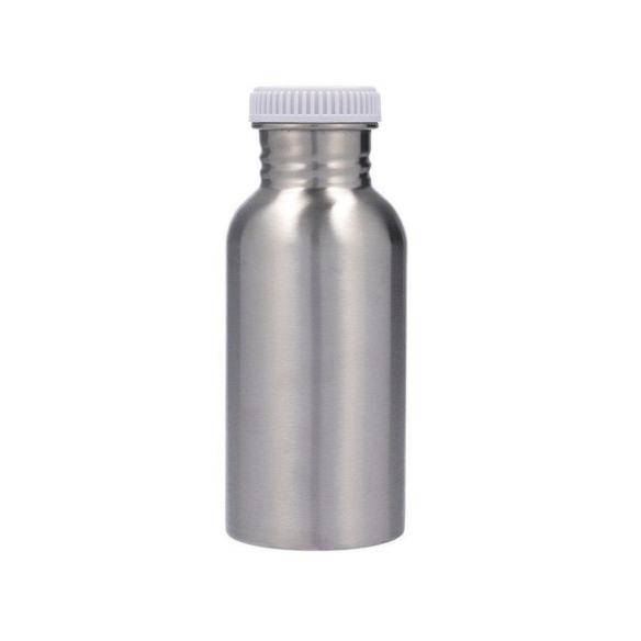 Botella Acero con tapón blanco