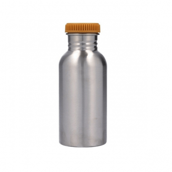 Botella Acero con tapon mostaza