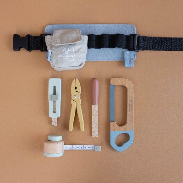 juguete madera cinturón con herramientas