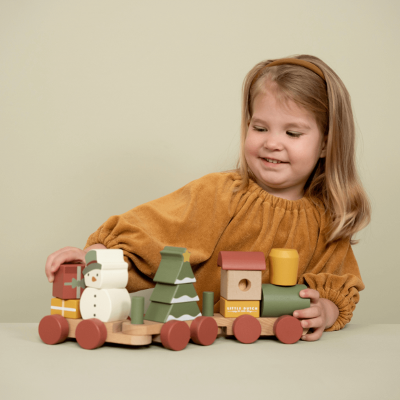 tren con bloques apilables navidad para niñas