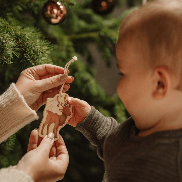 decoración árbol de navidad madera colgante para bebé
