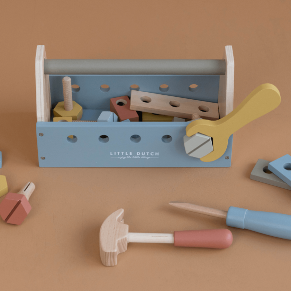 juguete caja herramientas madera de little dutch