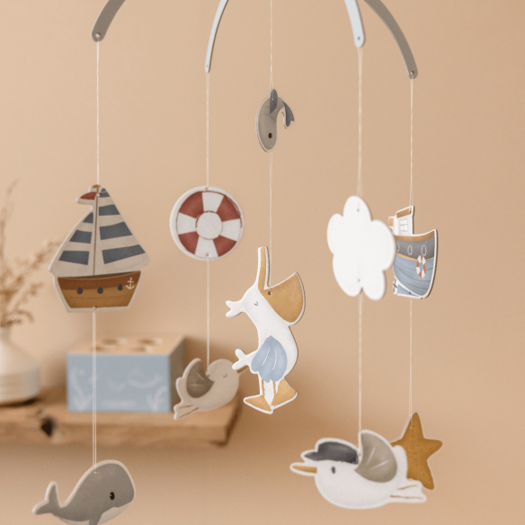 decoración bebé Movil Cartón Sailors Bay Little Dutch