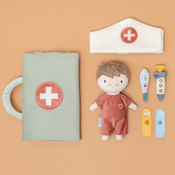 juguete para jugar a médicos para llevar con muñeco jim y accesorios