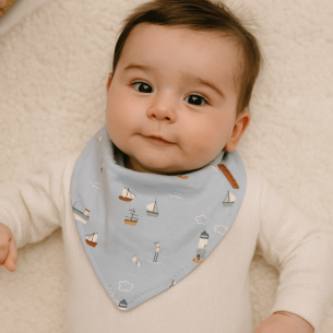 Bandana Bib Sailors Bay Azul Personalizable para bebé 2