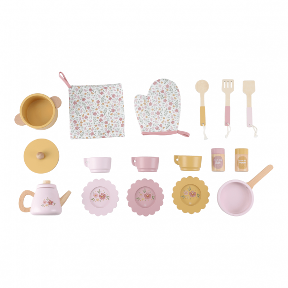 accesorios cocina juguete rosa madera de Little Dutch