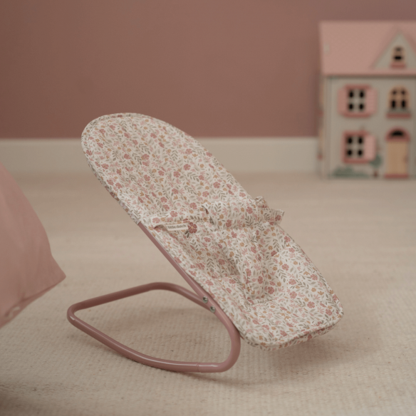 Hamaca de juguete para muñecas rosa flores de Little Dutch