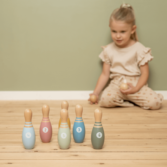 juego de bolos madera para niñas