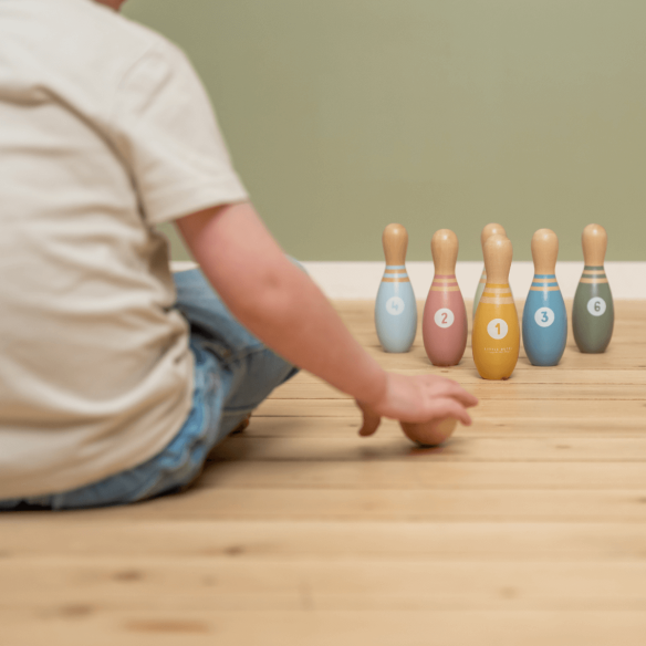 juego de bolos madera para niños