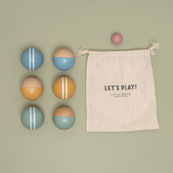 juego de la petanca infantil de madera con bolsa para guardar