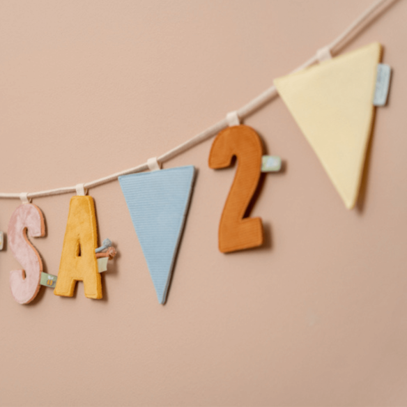 Letra A guirnalda decoración infantil personalizar