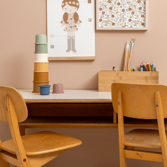 Juego de cubos vintage apilables