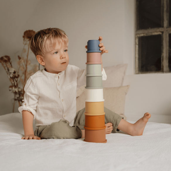 Juego de vasos vintage apilables Little Dutch