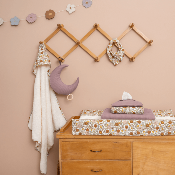 Toalla con capucha Flores Personalizable Little Dutch