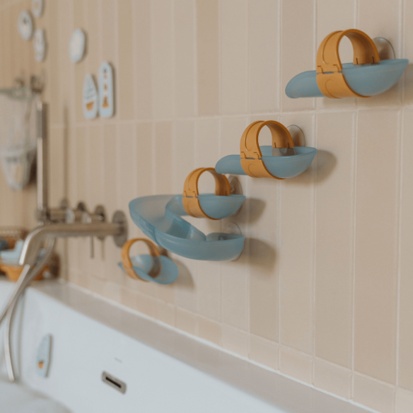 juego de baño infantil circuito creativo azul Little Dutch