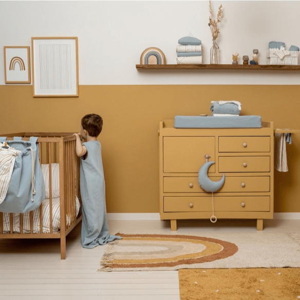 funda para cambiador de bebé azul de tela Little Dutch