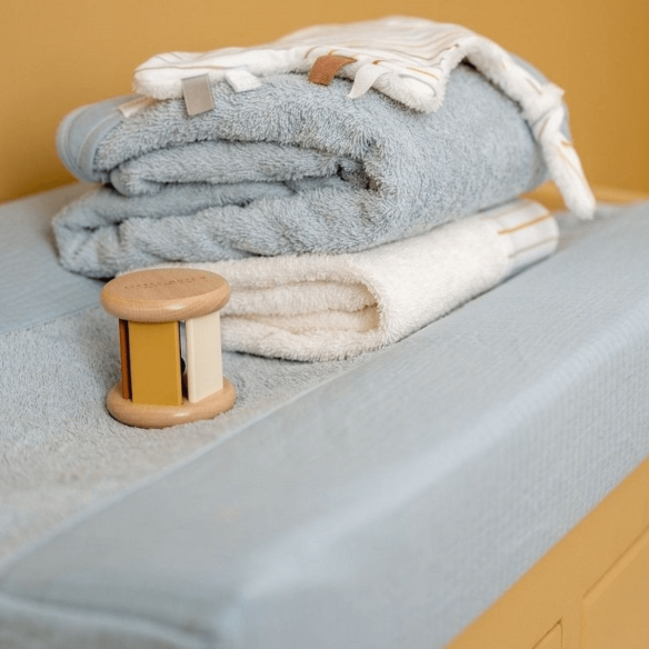 funda para cambiador de bebé azul de tela