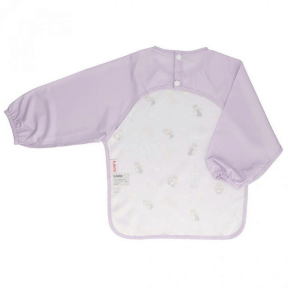 Babero con Mangas violeta plastificado