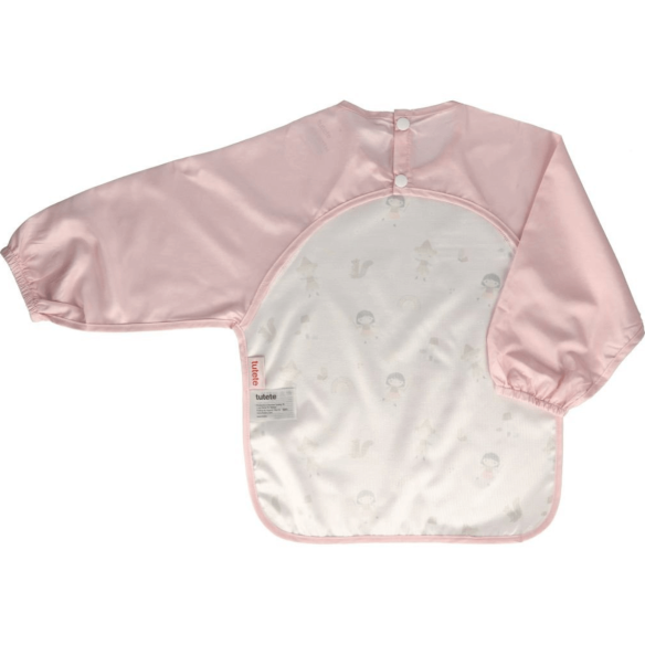 Babero con Mangas rosa estampado y broches