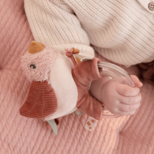 Sonajero anillo pajarillo rosa bebé 2