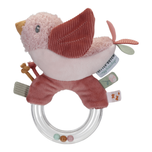 Sonajero anillo pajarillo rosa bebé