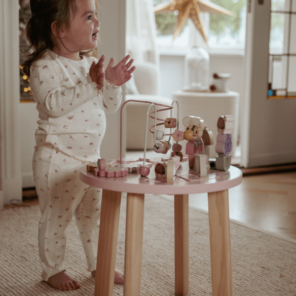 juguete regalo navidad mesa de actividades para bebe rosa