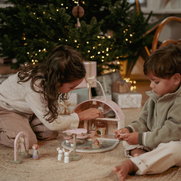 regalo navidad juguete casa muñecas para llevar pequeña