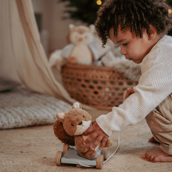 regalo navidad juguete arrastre con peluche