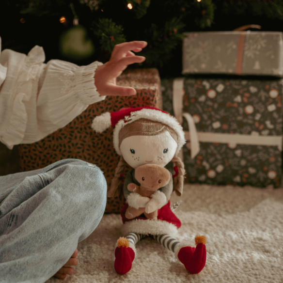 Muñeca navideña Rosa blandita de Navidad