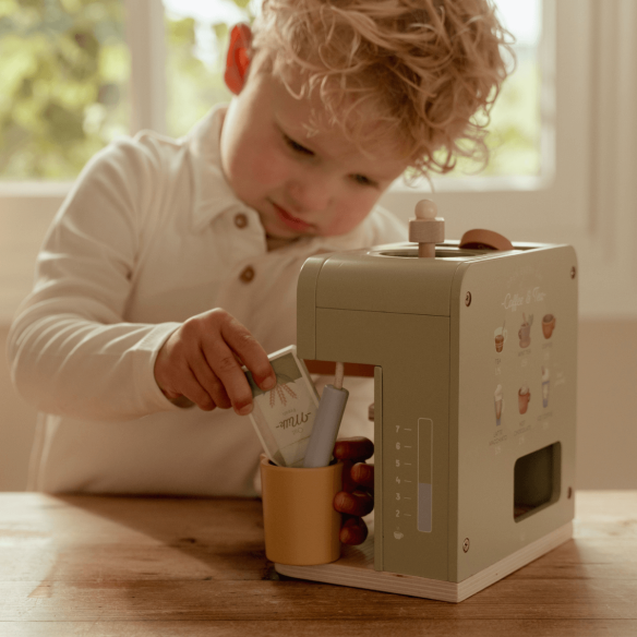 Juguete cafetera de madera para niños