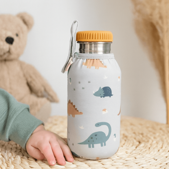 Botella Acero con Funda Dinos Personalizable
