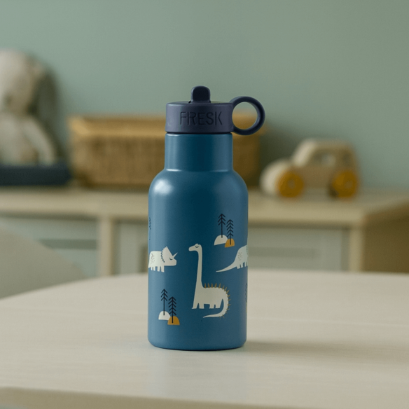 Botella Térmica Dinosaurios infantil azul