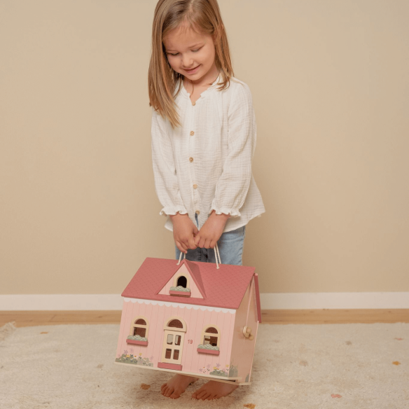 casa de muñecas madera portátil