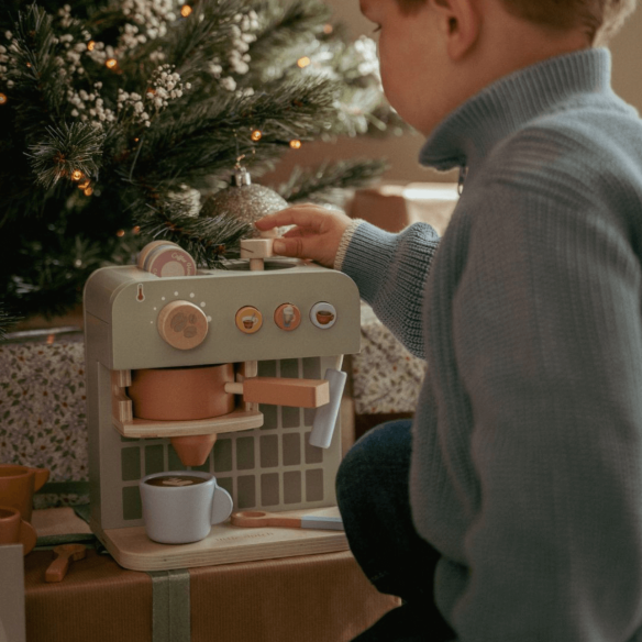 regalo navidad para niñas y niños, Cafetera de juguete en Madera