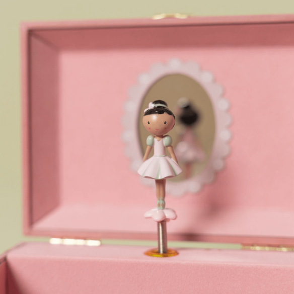 Caja de Música Joyero rosa con bailarina Caja de Música Joyero rosa con bailarina