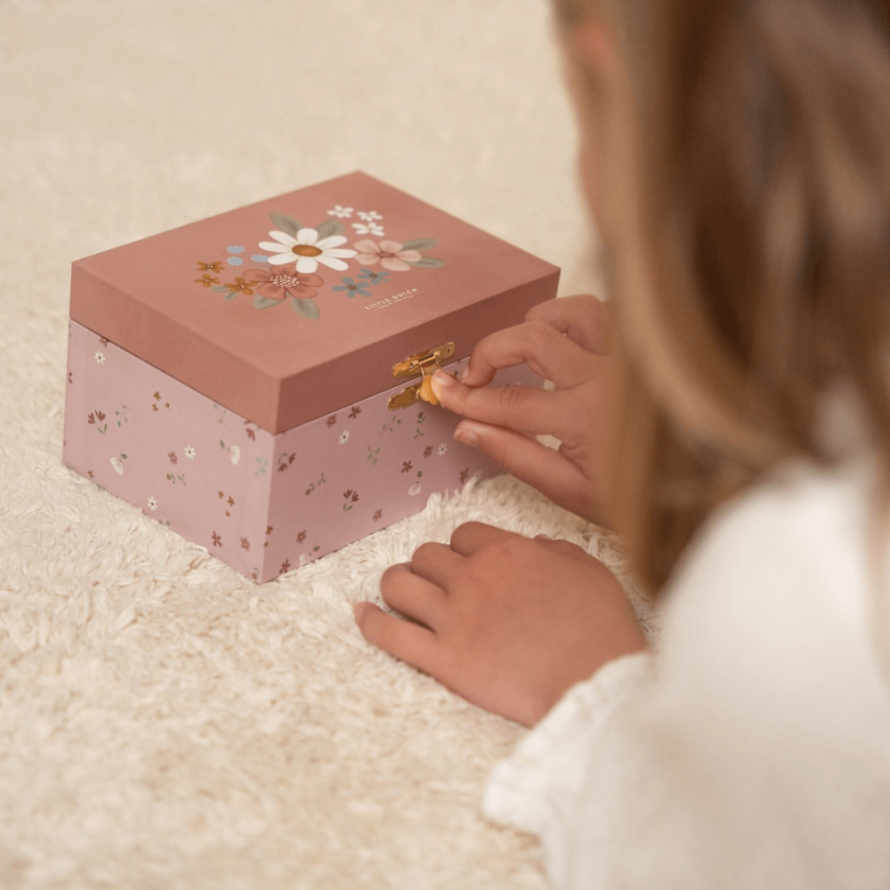 Caja de Música Joyero rosa con bailarina en madera Caja de Música Joyero rosa con bailarina en madera