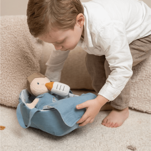 Juguete de peluche bebé con accesorios en azul personalizable para niños