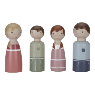 juguetes de madera Set Familia Rosa para Casa de Muñecas