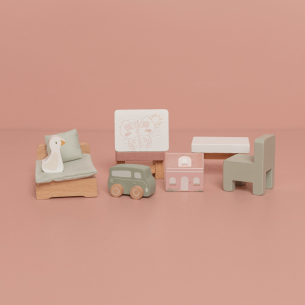 muebles habitación para la Casa de muñecas en madera 2