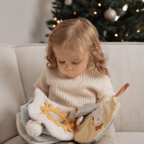 juguete libro blandito de actividades de la granja de little dutch