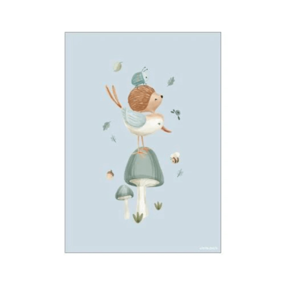 Póster doble cara para decoración bebé con ilustraciones del bosque