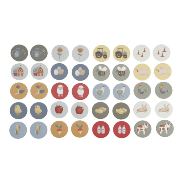 Juego de memoria infantil para niñas y niños de 3 años de la granja