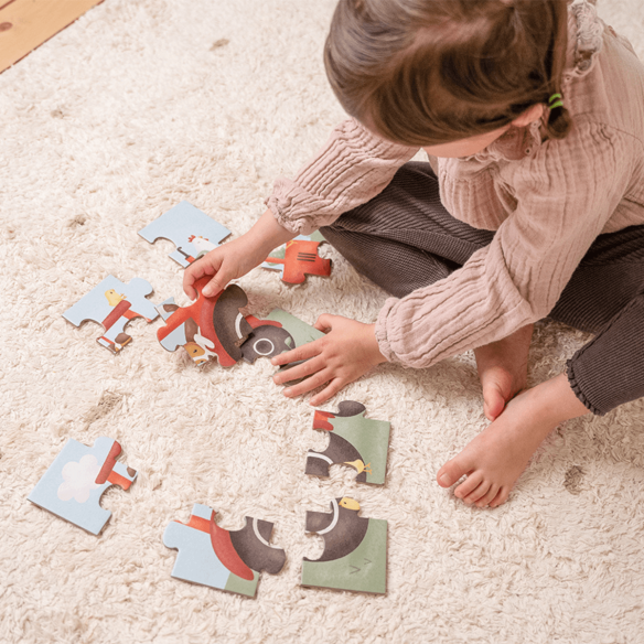 Puzle 4 en 1 Pequeña Granja con diferente dificultad infantil