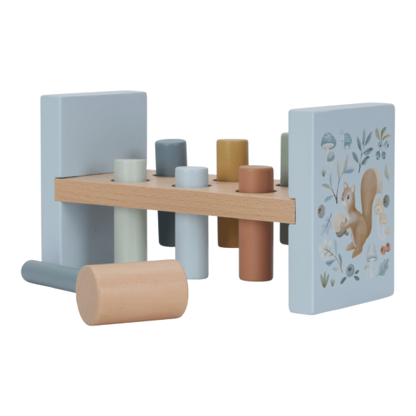 Banco de Golpeo Forest Friends azul de madera