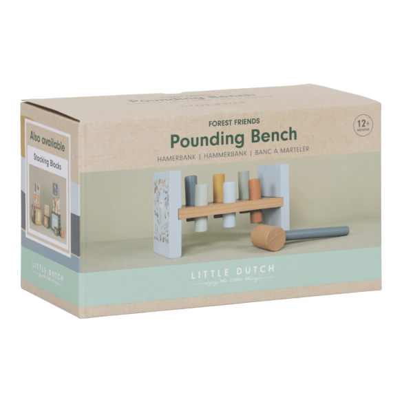 Banco de golpeo azul de madera niños 12 meses