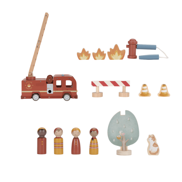 Juguete camión de bomberos con accesorios