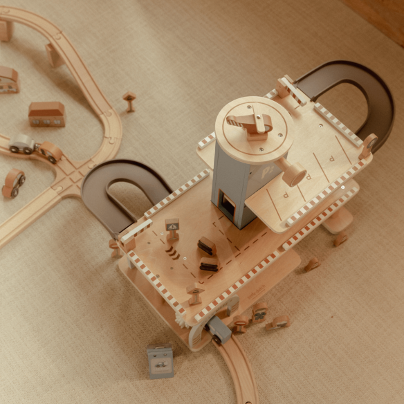 Juguete garaje de madera niños