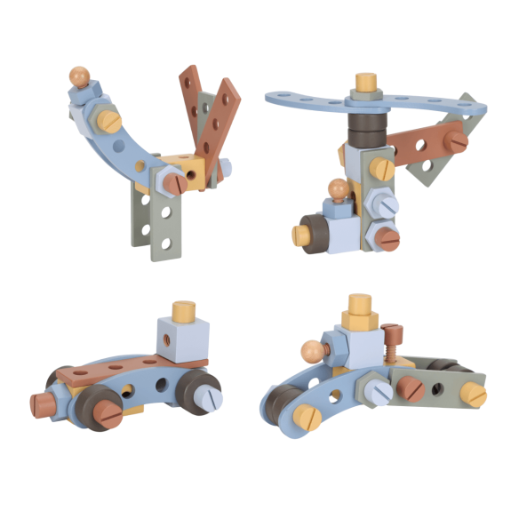 Juguete banco de herramientas de madera con accesorios