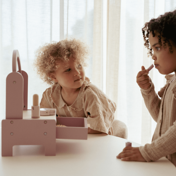 Tocador Maquillaje Rosa en madera