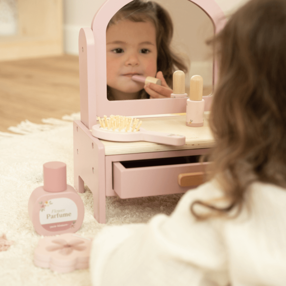 Juguete con tocador Maquillaje Rosa en madera infantil